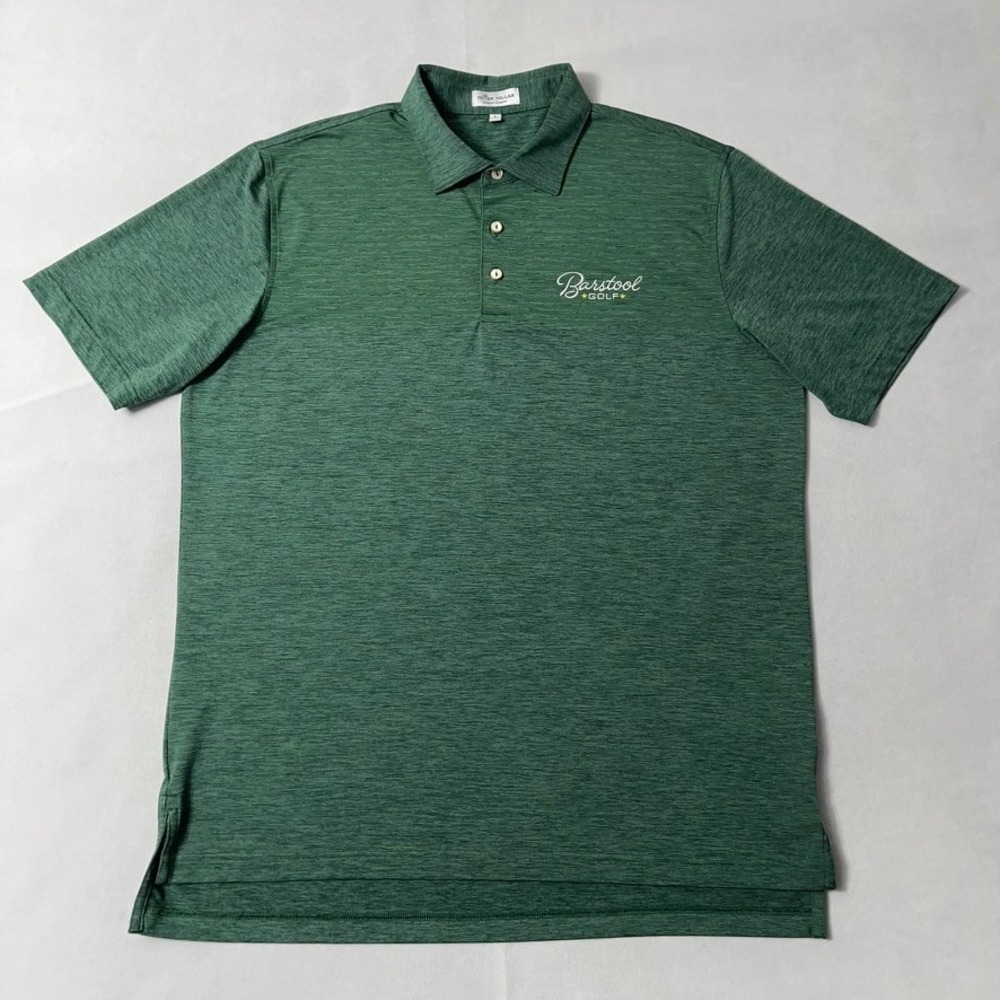 Barstool Golf Polo Shirt Men Large Peter Millar Summer Comfort Green Heather